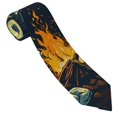 thumbnail image 3 of Fuzoiu Moonlit Skeleton Campfire Print Men's Necktie,Business Necktie,Mens Ties for Business Wedding Graduation, 3 of 7