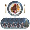 thumbnail image 5 of Ryvnso Santa Claus Christmas Tree Snowman Round Plate Mats Dining Table Placemat Set of 4 for Holiday Decoration, 5 of 7