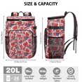 thumbnail image 3 of Travel Cooler Bag - Red Footballs on Blue Pattern Camping Beer Cooler Backpack with Bottle Opener- Waterproof Insulated Picnic Backpacks - Cooler Bag for Beach, 3 of 6