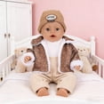 thumbnail image 5 of Doll Clothes Set for 18 Inch Reborn Dolls, Winter Outfit with Hooded Jacket and Onesie, Brown Color Fashion Doll Clothing, 5 of 6