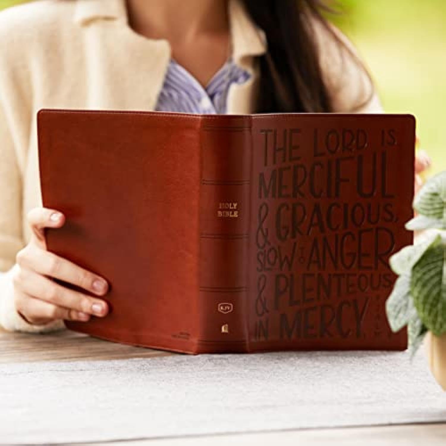 Kjv, Journal Reference Edition Bible, Verse Art Cover Collection, Brown Leathersoft, Red Letter, Comfort Print: Let Scri, (Hardcover)