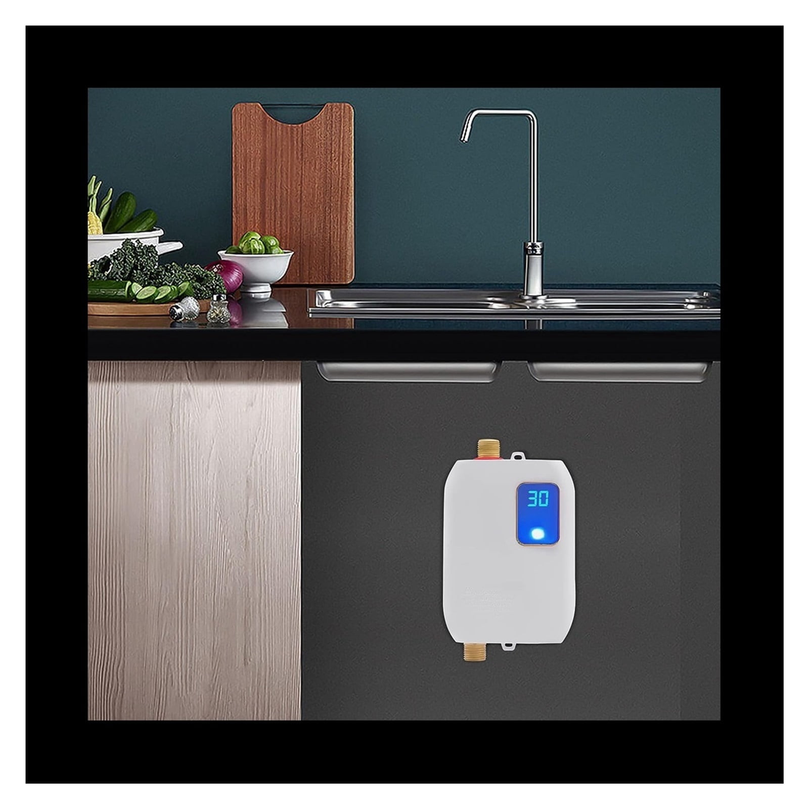 Instant Water Heater, Tankless Water Heater, 3000W Wall-Mounted Instant Hot Water Heater With LED For Daily Washing ,Energy Saving