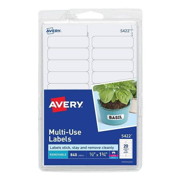 Self-Adhesive Removable Labels, 0.5 x 1.75 Inches, White, 840 per Pack (05422), Labels stick ...
