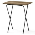 Mainstays 5Piece Folding Tray Table Set with Stand, Rustic Brown