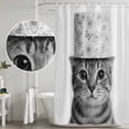 thumbnail image 4 of Cute Cat Shower Curtain Set - 48" x 72" Washable Bathtub Curtain with 12 Hooks, Funny Animal Toilet Paper Abstract Art Waterproof Fabric Stall Shower Curtains for Bathroom/Bathtub Décor, 4 of 6