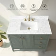 thumbnail image 2 of Vanity Art 42" Double Door Bathroom Vanity with Sink, Freestanding Storage Cabinet with Engineered Marble Top, Flip Down Tray, Drawer, and Shelf, 2 of 8