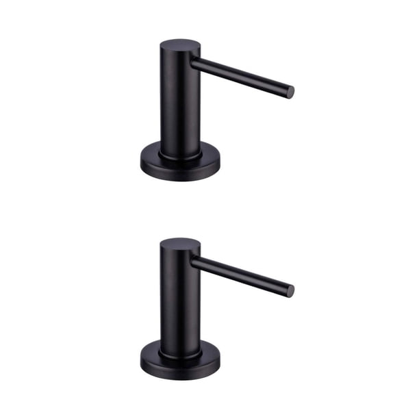 Naiovety Dispensadores de jabón líquido de amplia compatibilidad de acero inoxidable para fregadero dispensador de detergente de cocina negro negro 2piezas