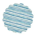 thumbnail image 3 of Turtle Bay Round Quilted Single Placemat White Blue Teal Beach Coastal, 17", 3 of 8