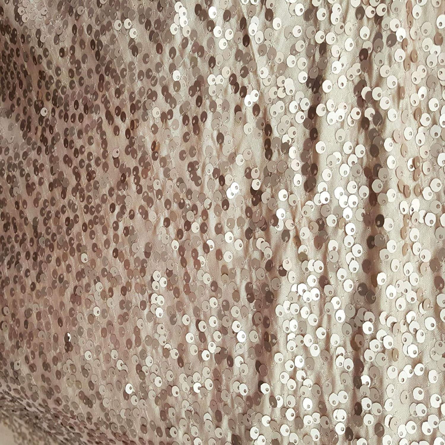 AK TRADING CO. 54" Wide 100% Polyester Sequins Taffeta Fabric - by The Yard - Perfect for Decor, Home, Event Decor, DIY Arts & Crafts and More. - Champagne, 20 Yards