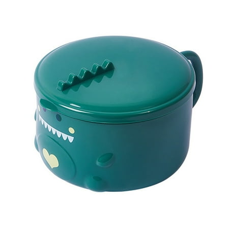 

Instant Noodle Bowl with Lid Large Capacity Dinosaur Pattern Food Grade Fruit Cereal Bowl for Dormitory