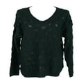 thumbnail image 4 of EIMELI Femmes Tricot Solide Pull Manches Longues V Tricot Conception Creuse Casual Porter au Quotidien Automne, 4 of 6