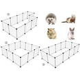 thumbnail image 4 of Mother's Day Sales - Pet Playpen, Small Animal Cage Indoor Portable Metal Wire Yard Fence for Small Animals, Guinea Pigs, Rabbits Kennel Crate Fence Tent, White, 14 X 14 Inch, 4 of 7