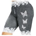thumbnail image 2 of Running Shorts for Women Plus Size Skinny Butterfly Print Casual Jeggings Denim Cargo Gym Bike Pull On Jogger Grey Bottoms Sizes S, 2 of 2