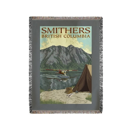 Smithers, BC - Float Plane Fishing Scene - Lantern Press Original Poster (60x80 Woven Chenille Yarn