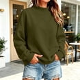 thumbnail image 7 of DISKEBUISS Women's Mock Neck Sweatshirt Long Sleeve Loose Casual Pullover for Fall Winter Basic Tops, 7 of 7