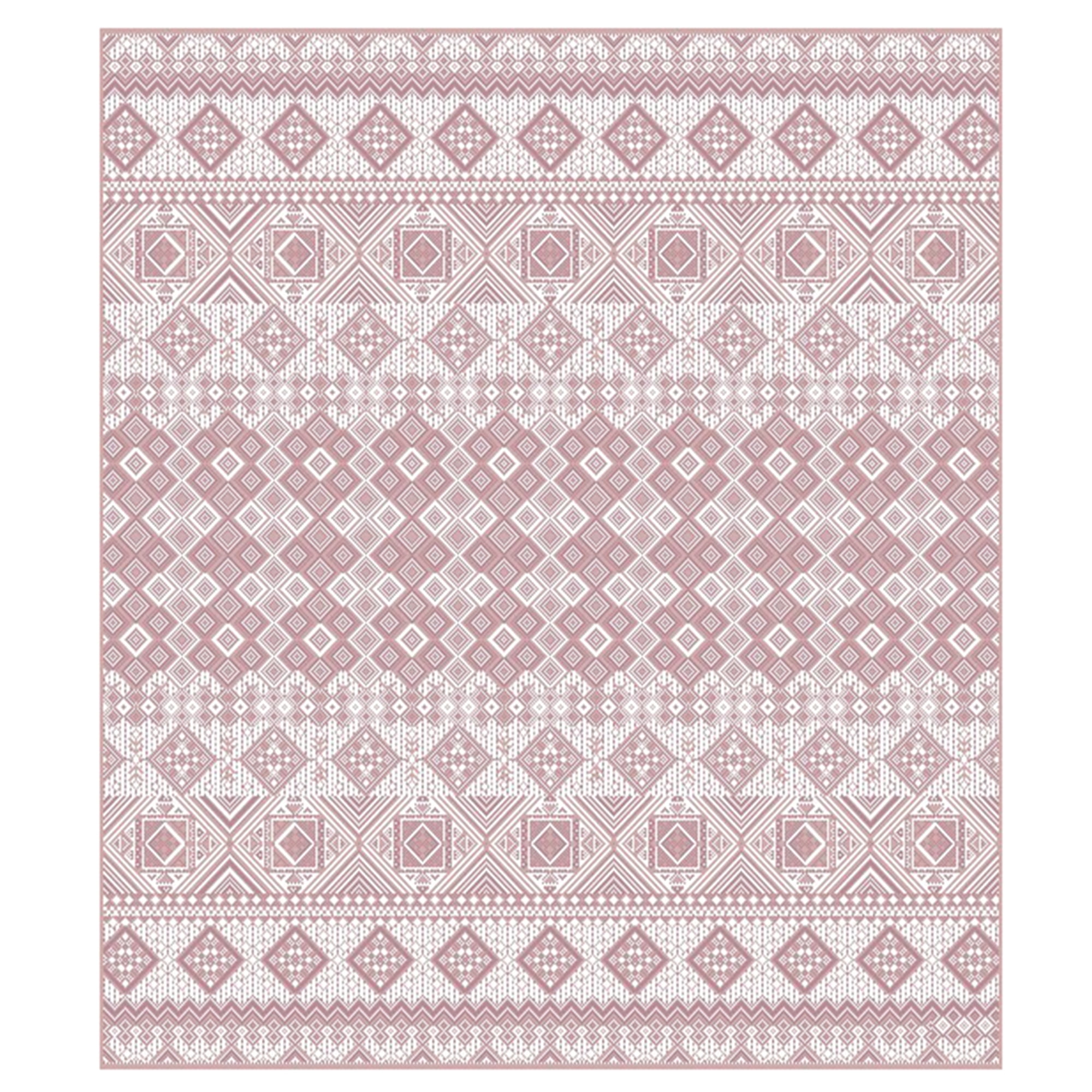 Savara Talina Indoor/ Outdoor Polypropylene Pink Flat Weave Area Rug, 8x10