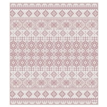 Gertmenian Tropea Darcy Bohemian Moroccan Pink Ivory Premium Flatweave UV Resistant Indoor Outdoor Area Rug, 9x13