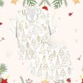 thumbnail image 5 of Bjutir Girl Pajamas Casual Christmas Printed Button Down Collar Short Sleeve Top Shorts Pajama Set Crew Neck Cute Print Kids Sleepwear,2-3 Years, 5 of 5