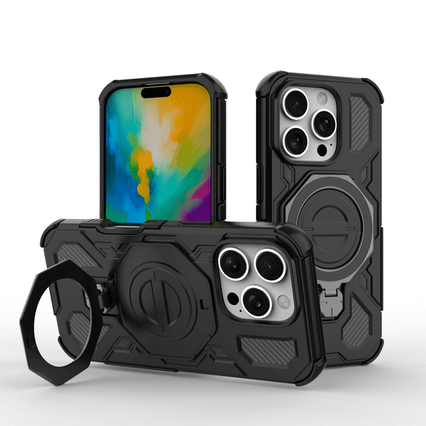 Funda GANGXUN para iPhone 16 Pro Max , magnética, ligera, soporte 360°, antigolpes