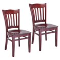 thumbnail image 1 of Chaise d'Appoint Hybride en Acajou avec Assise en Bois (Lot de 2), 1 of 1