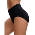 thumbnail image 4 of REFINED ATTIRE Women's High Waist Tummy Slimming Elastic Waistband Briefs Hi-Cut Breathable Butt Lifter Underwear XL Black, 4 of 4