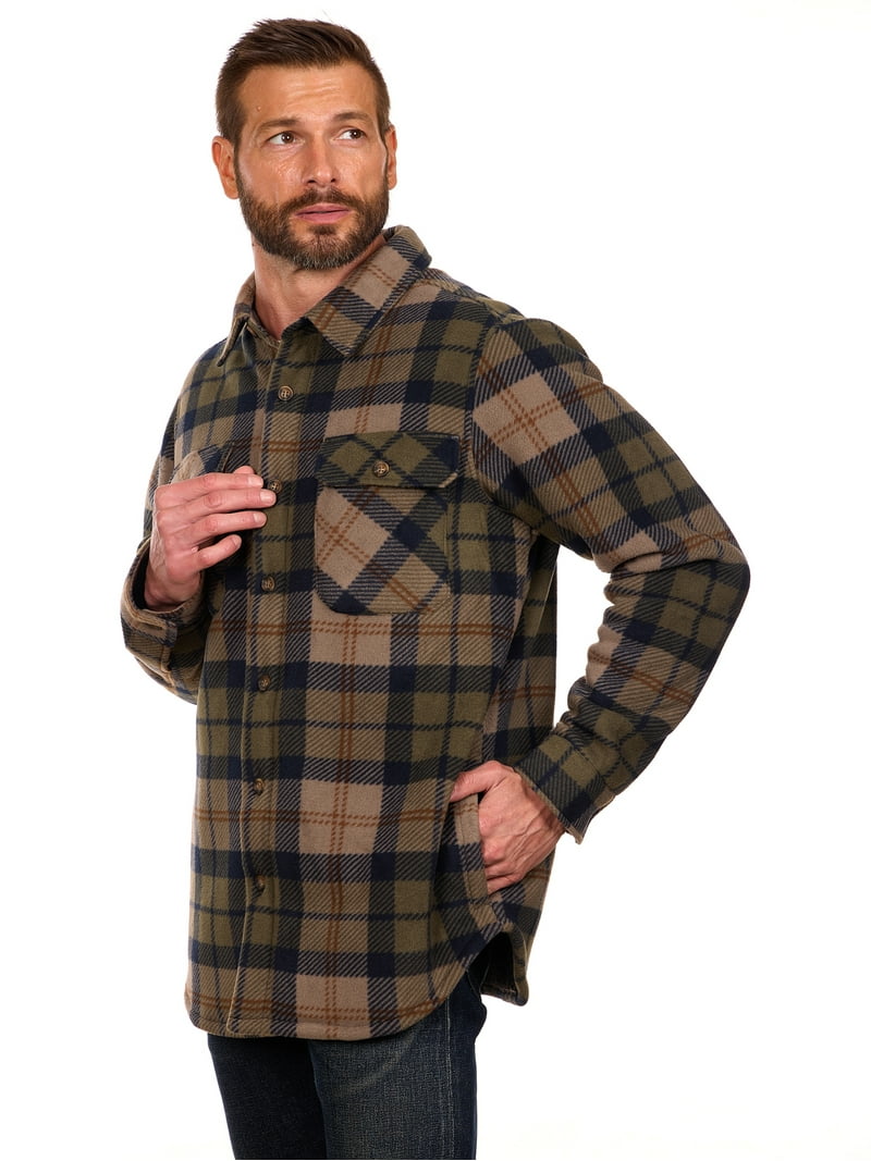 ②2024年 Theory SLEEK FLANNEL DB JKT ベージュ0 Bass Creek Outfitters Men's Plaid Bonded Winter Fleece Shirt