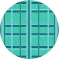 thumbnail image 1 of Ahgly Company Indoor Round Patterned Bright Cyan Blue Area Rugs, 3' Round, 1 of 6