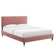 thumbnail image 2 of Modway Phillipa Performance Velvet Queen Platform Bed in Dusty Rose, 2 of 10