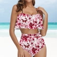 thumbnail image 2 of ibuvkizy Tankinis Swimsuits for Women Loose Modest Two Piece Bathing Suits Ladies Fashion Multicolor Retro Print Swimming Trunks Sling Women Split Swimsuit Bikini Sets for Women's Plus Size, 2 of 5