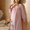 thumbnail image 6 of Youmylove Vintage Style Sleeping Dress For Women Sleepwear Cotton Long Sleeve Nightgown For Spring Autumn Loungewear Casual Pjs Nightwear, 6 of 9
