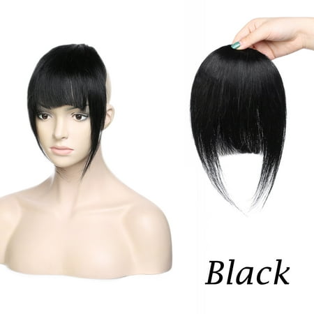 S-noilite 100% Human Hair bangs In Hair Extensions 5 Colors Clip in Bangs Fringe Human Hair Extensions (Best Hair Extensions For Black Hair)