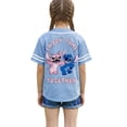 thumbnail image 4 of Disney Lilo & Stitch Girls Baseball Jersey Shirt Button Down Kids Tee Stitch Angel Sizes 4-16, 4 of 8