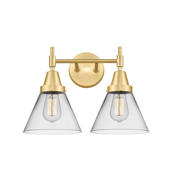 Innovations Lighting  Caden Cone - 2 Light 17" Bath Vanity Light Clear/Satin Gold