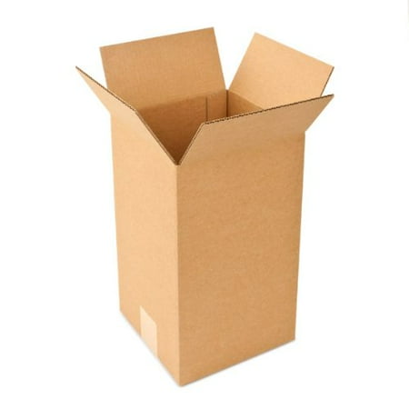 Recycled Cardboard - Pratt PRA0011 Recycled Corrugated Cardboard Single Wall Standard Tall Box with C Flute, 6 Length x 6 Width x 12 Height, Pack