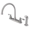 thumbnail image 1 of Robinet de Cuisine Col de Cygne avec Pulvérisateur Latéral - Finition Nickel Satiné, 1 of 1