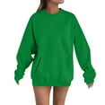 thumbnail image 2 of Xcmzpl Sweatshirts for Women Plus Size Solid Color Round Neck Sweatshirt Athletic Pullover Tops Work Long Sleeve Shirts Early Fall Fashion, 2 of 4