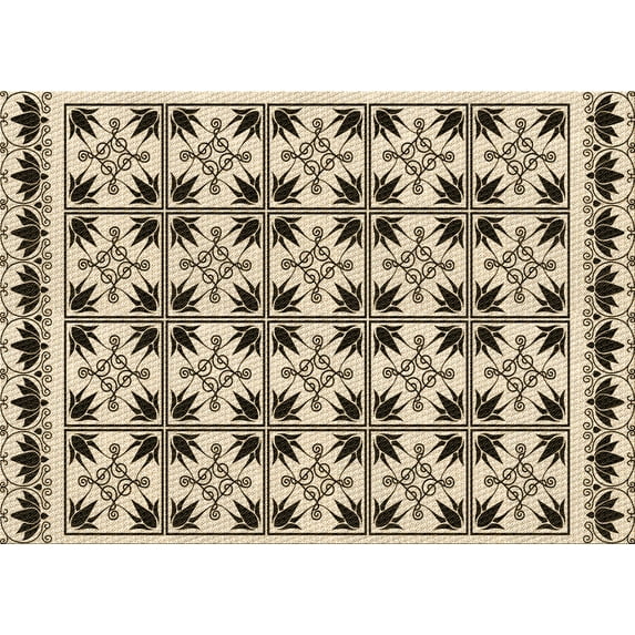 Ahgly Company Indoor Rectangle Patterned Vanilla Gold Area Rugs, 6' x 9'