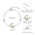 thumbnail image 3 of "Pulseras De Gato Luna Plata 925 Para Mujeres Dorado 21 Cm 21 Cm Lab.G, Plata", 3 of 5