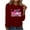 Wine, variant on CLOISE Breast Cancer Shirts Women Long Sleeve Crewneck Shirts Ribbon Oversized Breast Cancer Support Tops Cute Comfy Tshirts Cancer Awareness Outfits Army Green XL
