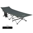thumbnail image 1 of KingCamp Folding Portable Camping Cot with Multi Layer Side Pocket, Grey, 1 of 9
