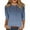 Blue, variant on Women's Casual Fit Loose Floral Print Round Neck Titted Three Quarter Sleeve T Shirt for Women Everyday Wear Green XXL