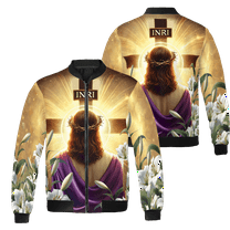 Lotusprinthandmade Jesus Christian All-over Print Bomber Jacket S-5XL Multicolor (4XL), faith-based bomber jacket, inspirational jesus outerwear