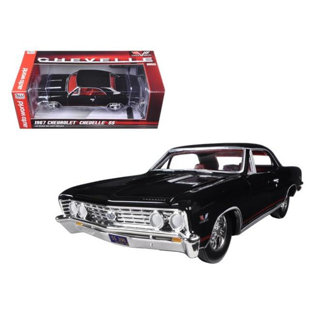 1967 Chevrolet Chevelle SS Tuxedo Black with Red Stripes 1//24 by Autoworld AW24006