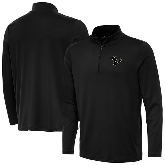 Men's Antigua  Black Houston Texans Reprocess Quarter-Zip Top