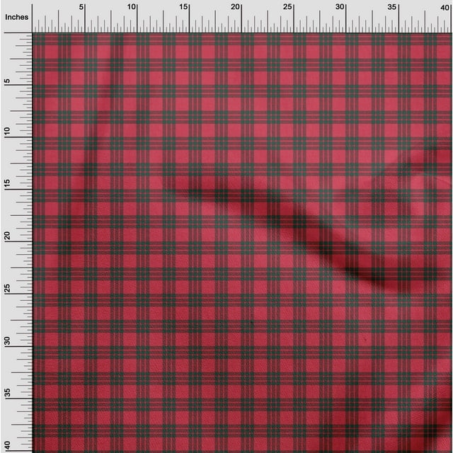oneOone Polyester Lycra Fabric Tartan Check Fabric Prints By Yard 56 Inch Wide