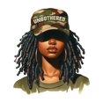thumbnail image 2 of Women's T-Shirt, "Camouflage Hat Dreadlocks Girl" Print, Retro Minimalist Fashion, Round Neck, Casual Comfort, Sports Short Sleeve T-Shirt - Women's Printed Cotton Crewneck T-Shirts - - Breathable,, 2 of 7