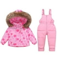 thumbnail image 2 of ATOGUTA Snow Sets for Girls 2-Piece Ski Jacket and Snowbib Snowsuit Set Windproof Waterproof Winter Outerwear Size 1T-6, Pink, 2 of 6