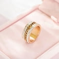 thumbnail image 3 of 10mm Gold Rose Gold Black Chian Spinner Band Mens Stainless Steel Ring Size 6-12, 3 of 9