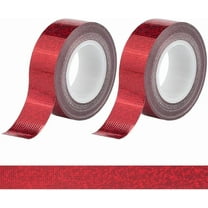 2 Rolls Red Glitter Craft Tape Sparkly Self Adhesive 15mm x 5m Foil Holographic Paper Masking Scrapbook Trim Art Tapes