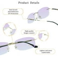 thumbnail image 3 of LifeArt Pure Titanium Frame Glasses/Blue Light Blocking Reading Glasses, Reduce Eyestrain, Stylish for Men and Women(Gold,+3.50 Magnification), 3 of 5